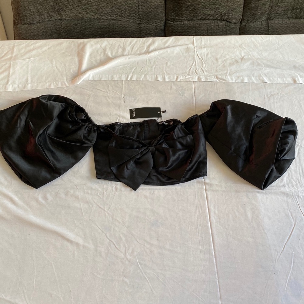 Black Bow Crop Top